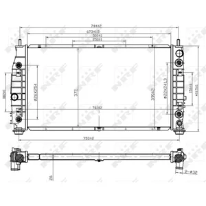 NRF B.V. Radiateur moteur pour CHRYSLER: 300M (Ref: 53954) pas cher