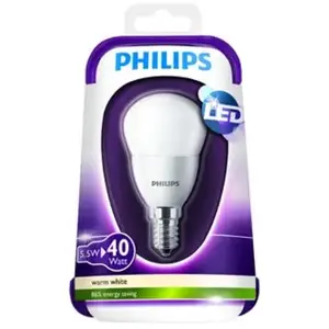 Ampoule LED Sphérique Philips 5,5W A+ 2700K 470 lm Lumière chaude pas cher