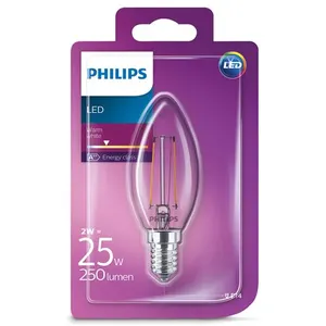 Comparateur de prix : Philips LEDClassic 25W (2W) B35 E14 WW CL ND 1BC / 4 Éclairage
