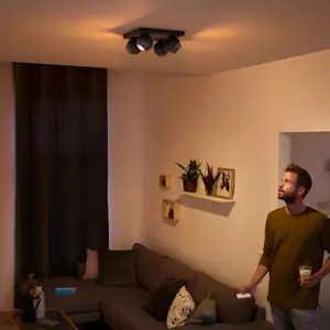 Philips Hue Buckram 4 lampes variateur noir pas cher