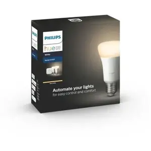 Comparateur de prix : Philips Hue White Pack 2 Bombillas LED E27 9W Blanca + Puente