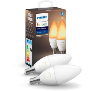 Ampoule connectée Philips Pack x2 Hue White Ambiance E14 Flamme