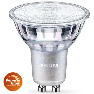 Comparateur de prix : Philips - ampoule led Spot GU10 80W Blanc Chaud Compatible Variateur, Verre