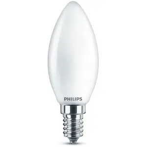 Philips by Signify LED Classic 40W Flamme E14 Blanc Chaud Dépolie Non Dimmable Lot de 2
