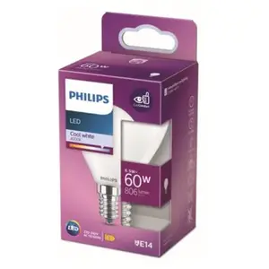 Comparateur de prix : Philips - Ampoule led E14 6,5W équivalent à 60W - Blanc Naturel 4000K