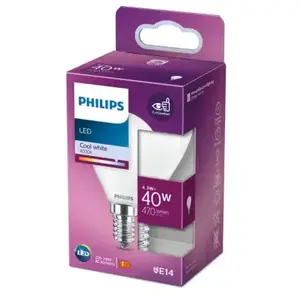 Comparateur de prix : Philips - Ampoule led E14 4,3W équivalent à 40W - Blanc Naturel 4000K