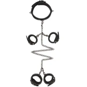 EasyToys - Coffret bondage collier et menottes - Noir