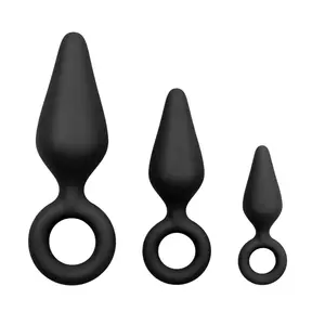 Comparateur de prix : EasyToys - Set de 3 plugs anaux avec boucle de retrait - Noir