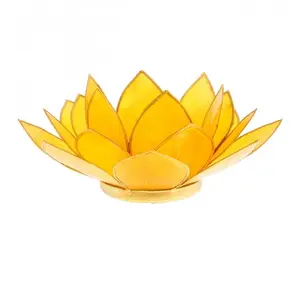 Zen et ethnique Porte Bougie Fleur de Lotus jaune et or 3 ème chakraVendu pardarty