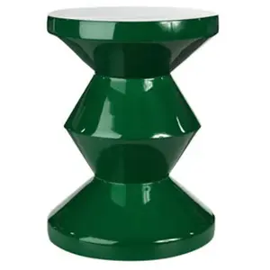 Pols Potten - Tabouret Zig Zag - Vert - Polyester - Designer studio pp pas cher