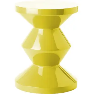 Tabouret jaune laqué Zig Zag - Pols Potten pas cher