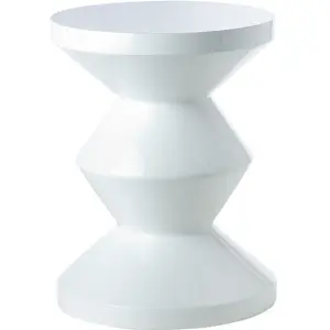 Tabouret blanc laqué Zig Zag - Pols Potten pas cher