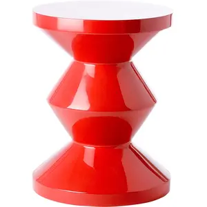 Tabouret rouge laqué Zig Zag - Pols Potten pas cher
