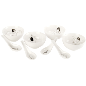 Pols Potten - Bol Vaisselle illustrée - Blanc - Porcelaine vernie - De...Vendu parmade-in-design