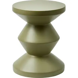 Pols Potten - Tabouret Zig Zag Outdoor Vert olive taille unique pas cher