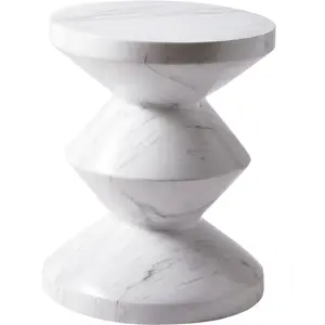 Pols Potten - Tabouret Zig Zag - Blanc - Marbre pas cher