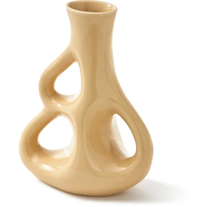 Vase à trois oreilles en grès beige 17x9x21cm - Pols Potten pas cher