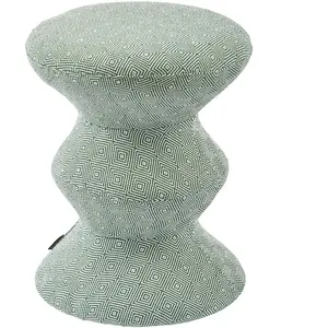 Pols Potten - Tabouret rembourré Zig Zag - Vert - Mousse pas cher