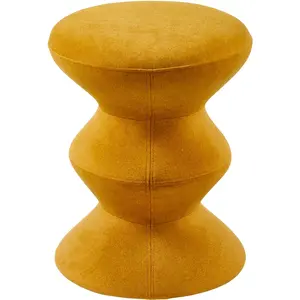 Pols Potten - Tabouret rembourré Zig Zag - Jaune - Mousse pas cher