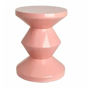 Pols Potten - Tabouret Zig Zag - Rose - Polyester laqué - Designer Pol... pas cher