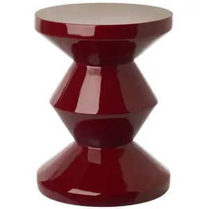 Tabouret bordeaux laqué Zig Zag - Pols Potten pas cher