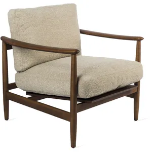 Fauteuil en frêne et tissu beige Todd - Pols PottenVendu parmade-in-design
