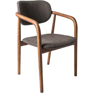 Chaise avec accoudoirs en frêne gris Henry - Pols Potten pas cher