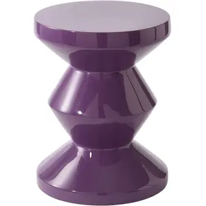 Pols Potten - Tabouret Zig Zag - Violet - Polyester laqué pas cher