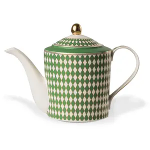 Pols Potten - Théière Chess - Vert - Porcelaine émaillée pas cher