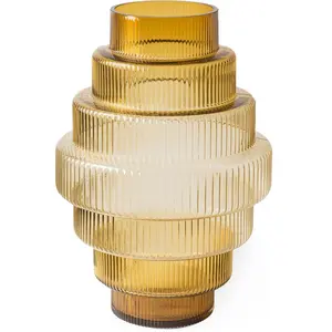 Pols Potten - Vase Steps - Jaune - Verre soufflé bouche
