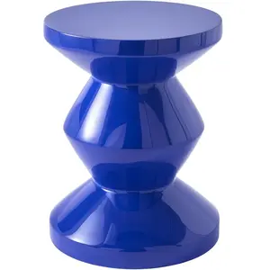 Tabouret bleu foncé laqué Zig Zag - Pols Potten pas cher