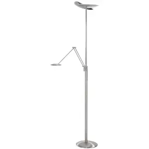 HighLight Lampadaire à éclairage indirect LED Sapporo, CCT, bras de lecture, nickelVendu parluminaire