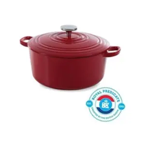 BK Cookware H6072.528 BK Bourgogne Cocotte en Fonte - Ronde - 28 cm - 6.7L - Revetement emaille - Couvercle avec Anneaux