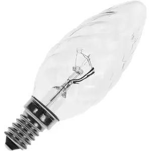 Merkloos / Sans marque Ampoule à Incandescence Flamme Torsadée | Petite Culot E14 | 11W Clair pas cher