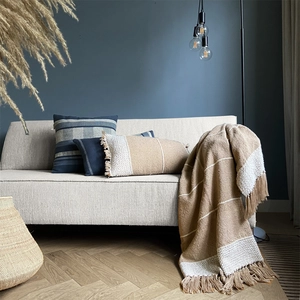Malagoon Plaid berbère beige avoine 125x150 pas cher