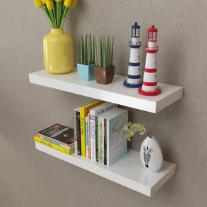 Comparateur de prix : vidaXL 2 Étagères murales MDF Blanc Rangement de livres/DVD