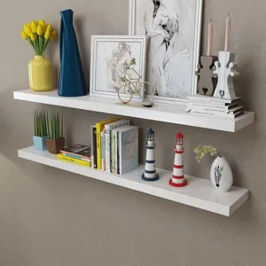 Comparateur de prix : vidaXL 2 Étagères murales MDF Blanc Rangement de livres/DVD
