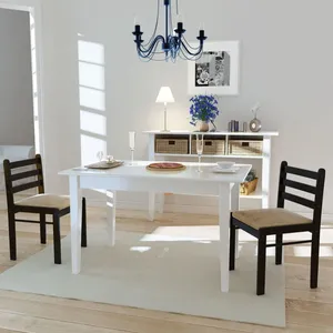 vidaXL Chaises à manger lot de 2 marron hévéa solide et velours pas cher