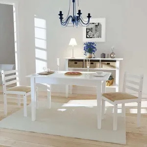 Comparateur de prix : vidaXL Chaises à manger lot de 2 blanc hévéa solide et velours