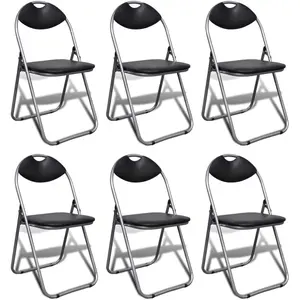 Comparateur de prix : vidaXL Chaises à manger pliables lot de 6 noir similicuir et acier