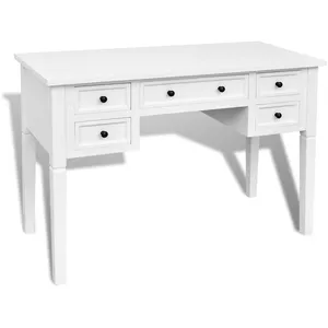 Comparateur de prix : vidaXL Bureau blanc à 5 tiroirs