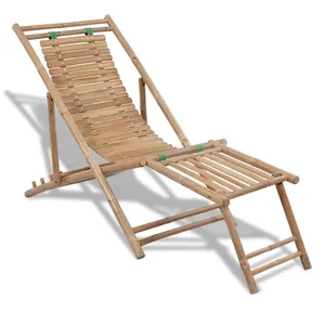 Comparateur de prix : vidaXL Chaise de terrasse d'extérieur avec repose-pied Bambou