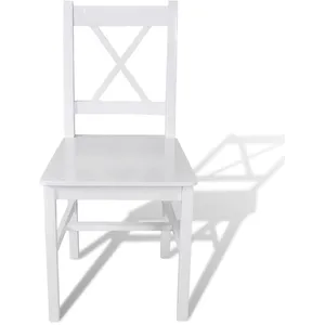 Comparateur de prix : vidaXL Chaises à manger lot de 2 blanc bois de pin