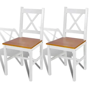 vidaXL Chaises à manger lot de 2 blanc bois de pin pas cher