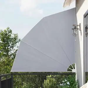 VIDAXL Auvent latéral pliable de balcon Gris 210 x 210 cm pas cher