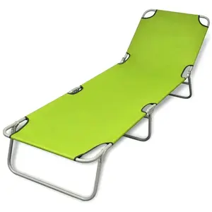 Comparateur de prix : vidaXL Chaise longue pliable acier enduit de poudre vert pomme