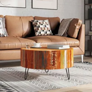Comparateur de prix : vidaXL Table basse ronde Bois massif de récupération