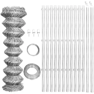 vidaXL Clôture à mailles avec poteaux Acier galvanisé 25x1,25m Argenté pas cher