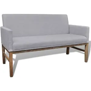 Comparateur de prix : vidaXL Banc avec coussin rembourré tissu hévéa gris clair