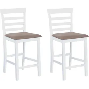 Comparateur de prix : vidaXL Chaises de bar lot de 2 blanc tissu